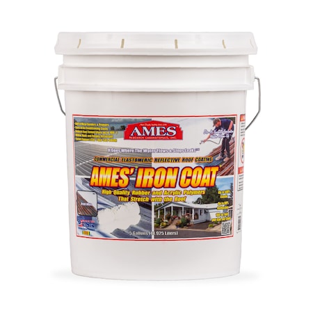 Ames Research Laboratories Iron Coat Elastomeric Roof Coating 5 Gallon, White IC5